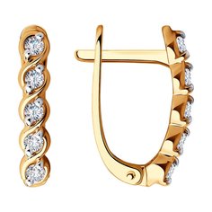 Серьги из красного золота Diamant 51-120-00742-1, фианит