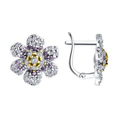 Серьги из серебра SOKOLOV 94026491, фианит