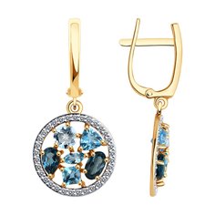 Серьги из красного золота Diamant 51-321-02388-1, фианит, топаз