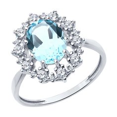 Кольцо из серебра р. 18 Diamant 94-310-02042-1, фианит, топаз