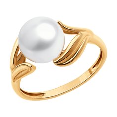 Кольцо из красного золота р. 17,5 SOKOLOV 791253, жемчуг