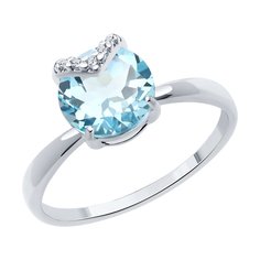 Кольцо из серебра р. 18,5 SOKOLOV 92014469, фианит/топаз