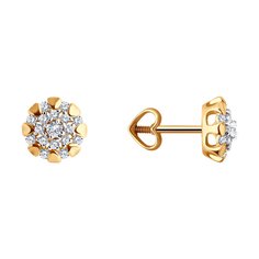 Серьги из красного золота Diamant 51-122-02286-1, фианит