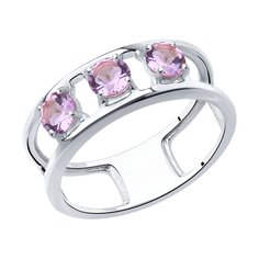 Кольцо из серебра р. 19,5 SOKOLOV 92012128, аметист