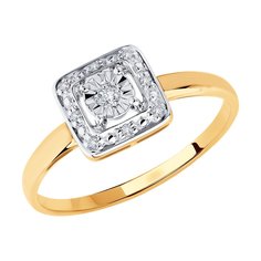 Кольцо из комбинированного золота р. 16 Diamant 51-210-00306-1, бриллиант