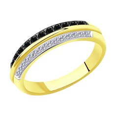 Кольцо из желтого золота р. 17 SOKOLOV 7010071-2, бриллиант