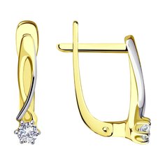 Серьги из желтого золота SOKOLOV 029483-2, фианит