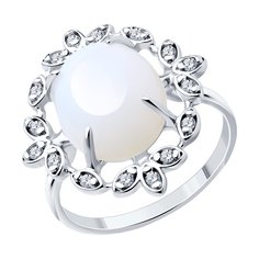 Кольцо из серебра р. 17 SOKOLOV 83010160, фианит/опалит