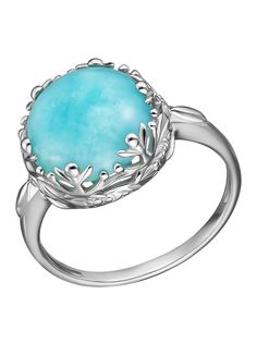 Кольцо из серебра р. 16,5 Ювелирочка 1063898, амазонит