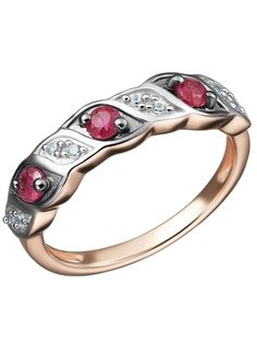 Кольцо из серебра р. 19 Ювелирочка 1065086, рубин, циркон