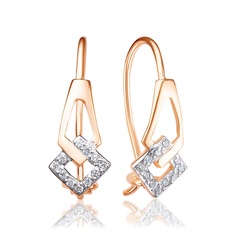 Серьги из красного золота 585Gold 302006880, фианит