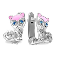 Серьги из серебра 585Gold 902000860, фианит