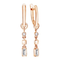 Серьги из красного золота 585Gold 302006973, фианит