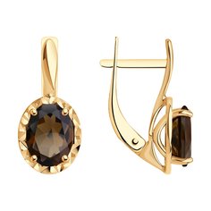 Серьги из красного золота SOKOLOV 728374, раухтопаз