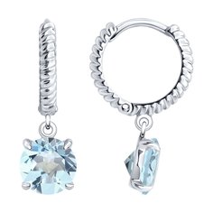 Серьги подвески из серебра SOKOLOV 92022928, топаз