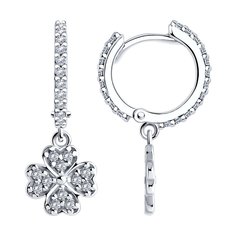 Серьги подвески из серебра SOKOLOV 94026603, фианит