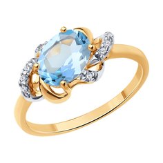 Кольцо из серебра р. 18 SOKOLOV 92014260, фианит\топаз
