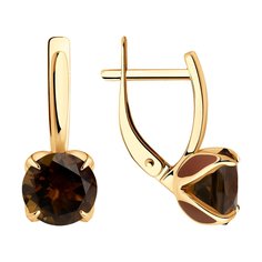 Серьги из красного золота Diamant 51-320-02058-5, раухтопаз