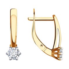 Серьги из красного золота Diamant 51-120-02098-1, фианит