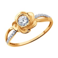 Кольцо из красного золота р. 18,5 Diamant 51-110-02268-1, фианит