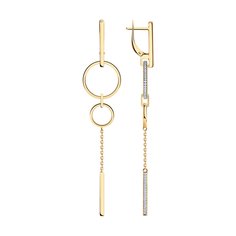 Серьги подвески из серебра Diamant 93-121-02030-2, фианит