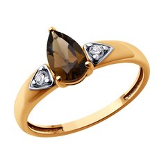 Кольцо из серебра р. 19 SOKOLOV 92014505, фианит/раухтопаз