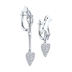 Серьги из серебра SOKOLOV 94026407, фианит