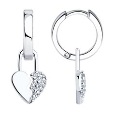 Серьги подвески из серебра SOKOLOV 94026430, фианит
