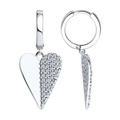Серьги подвески из серебра SOKOLOV 94026446, фианит