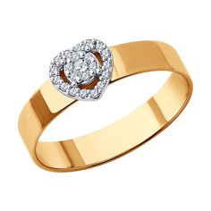 Кольцо из красного золота р. 17 SOKOLOV 1012673, бриллиант