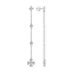 Серьги подвески из серебра SOKOLOV 94026480, фианит