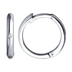Серьги конго из серебра Diamant 94-220-02035-1, бриллиант