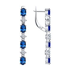 Серьги подвески из серебра SOKOLOV 94026630, фианит