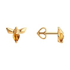 Серьги пусеты из красного золота Diamant 51-322-02330-1, цитрин