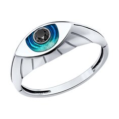 Кольцо из серебра р. 16,5 SOKOLOV 94014142, фианит/эмаль