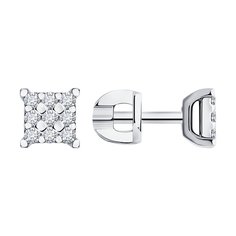 Серьги из белого золота SOKOLOV 1022147-3, бриллиант