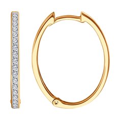 Серьги конго из красного золота SOKOLOV 029651, фианит