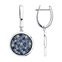 Серьги подвески из серебра SOKOLOV 94026420, фианит