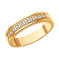 Кольцо из красного золота р. 19,5 SOKOLOV 019426, фианит