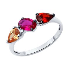 Кольцо из серебра р. 18,5 SOKOLOV 94014135, корунд искусственный/фианит