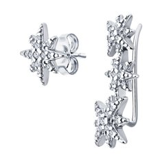 Серьги из серебра SOKOLOV 94026413, фианит