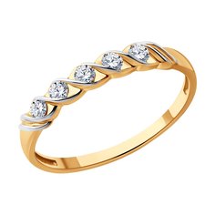 Кольцо из красного золота р. 18 Diamant 51-210-01974-1, бриллиант