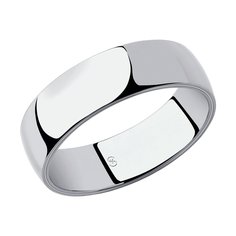Кольцо обручальное из белого золота р. 16,5 SOKOLOV 112036-01