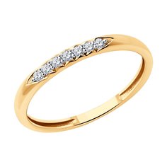 Кольцо обручальное из красного золота р. 16 Diamant 51-210-02079-1, бриллиант