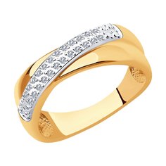 Кольцо из красного золота р. 18 SOKOLOV 1012009, бриллиант
