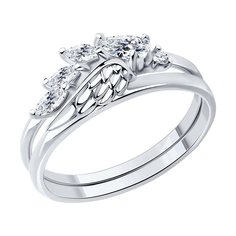 Кольцо наборное из серебро р. 19 SOKOLOV 94013804, фианит