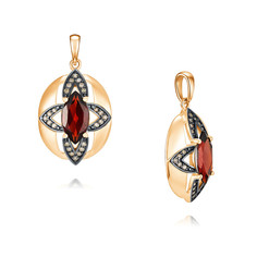 Кулон из красного золота ADAMAS 34040898/01-А50Ч-435, бриллиант/гранат АДАМАС