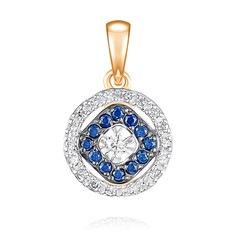 Кулон из красного золота ADAMAS 34040857/01-А50ДЧ-432, бриллиант/сапфир АДАМАС