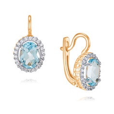 Серьги из красного золота ADAMAS 24040934/01-А50Д-659, топаз/фианит АДАМАС