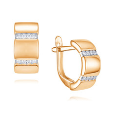 Серьги из красного золота ADAMAS 24040957/01-А50Д-72, фианит АДАМАС
